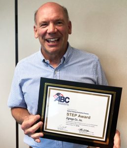 Dan Zignego accepts STEP Safety Award